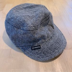 Von Zipper military style hat in wool herringbone tweed - Size Small/Medium